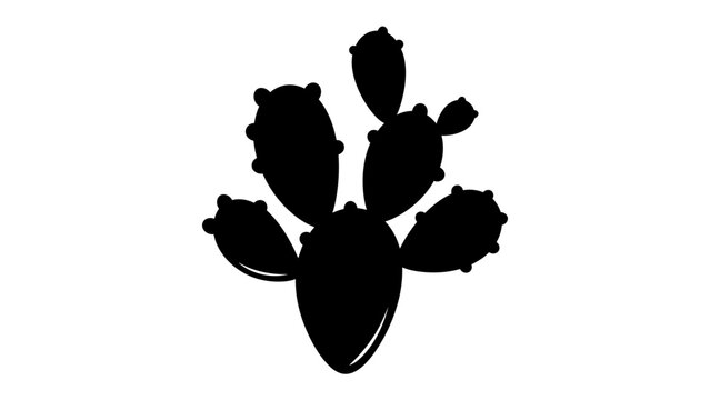 Prickly Pear Silhouette: A stark black silhouette of a prickly pear cactus stands out, its distinctive pads and spiny areolae creating a bold graphic shape.