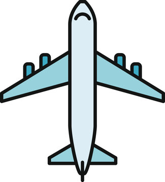 Airplane icon for global transportation, flying, and tourism concepts