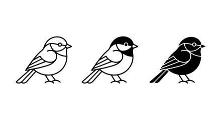 Charming Bird Icons Set: Outline, Color, Silhouette Vector Graphics for Nature and Wildlife Designs © Mirza