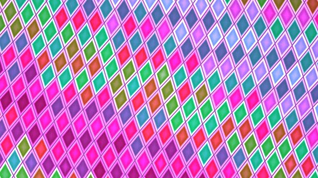 Colorful diamond pattern seamless looping VJ clip for events