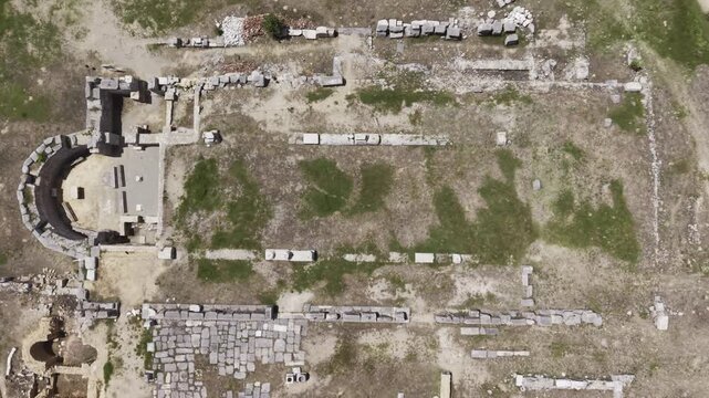 Cinematic Drone Video of Pisidia Antiocheia Ancient City Near Yalvac in Isparta, Turkey