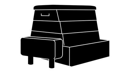 Gymnastics vault box, side horse, and step-up block illustration © Md