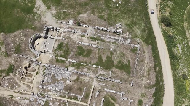 Cinematic Drone Video of Pisidia Antiocheia Ancient City Near Yalvac in Isparta, Turkey