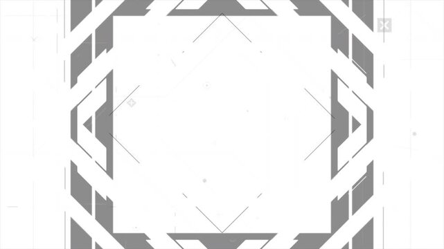 4K abstract geometric motion background featuring layered shapes, diagonal elements and subtle interface graphics with fast-paced transitions