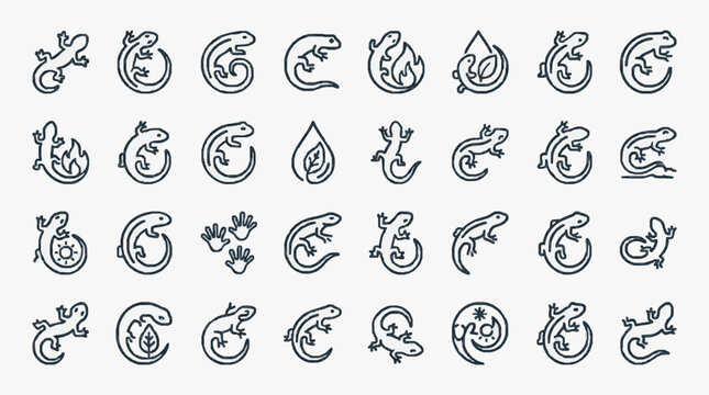Collection of Gecko and Lizard-Themed Icons