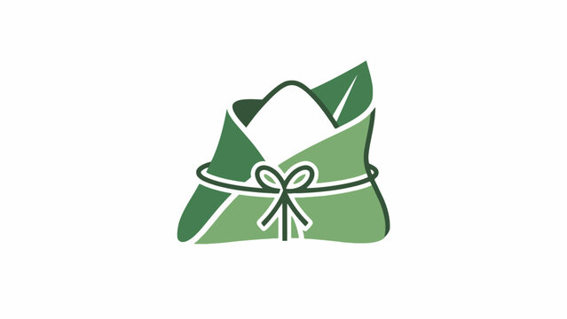 A green leaf wrapped food bundle.