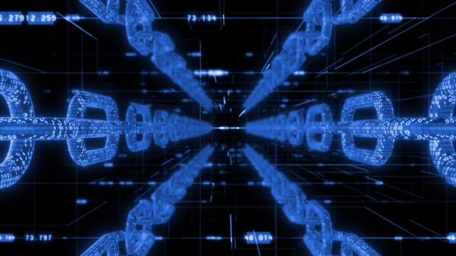 Royal blue color big data analytics binary code network data hi tech design flow AI technology background