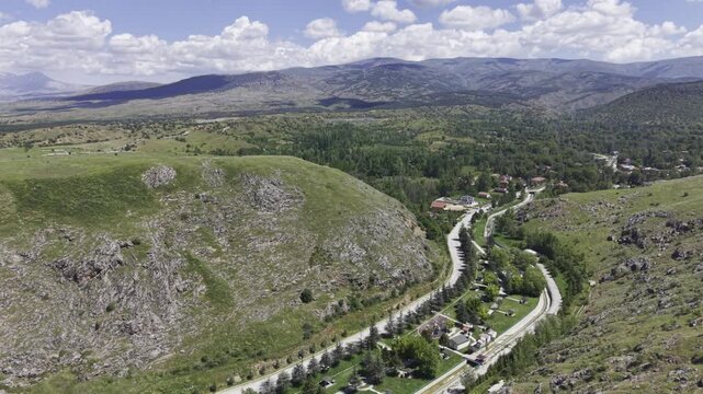 Cinematic Drone Video of Pisidia Antiocheia Ancient City Near Yalvac in Isparta, Turkey
