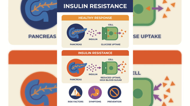 Insulin Resistance Infographic Poster Vector Illustration