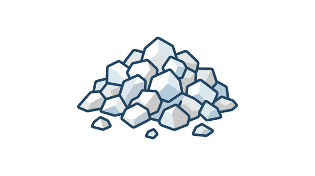Pile of Ice Cubes, Frozen Water Chunks, Cold Refreshment, Summer Drink Element
