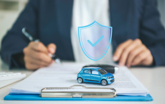 Car insurance protection concept with vehicle coverage policy risk management planning claim security financial protection and automobile insurance services