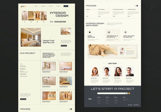 Interior Design Website Landing Page Template
