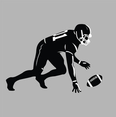 Obraz premium Abstract Football Player Running and Catching Ball Vector Illustration