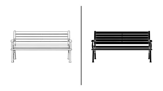 Contrasting Benches: A stark visual representation of contrast, featuring a white bench on one side and a black bench on the other, divided by a vertical line.