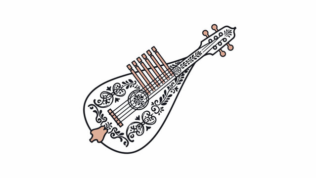 Traditional musical instrument with floral design.