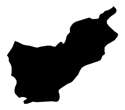 A contour map of Kunar. Afghan province silhouette