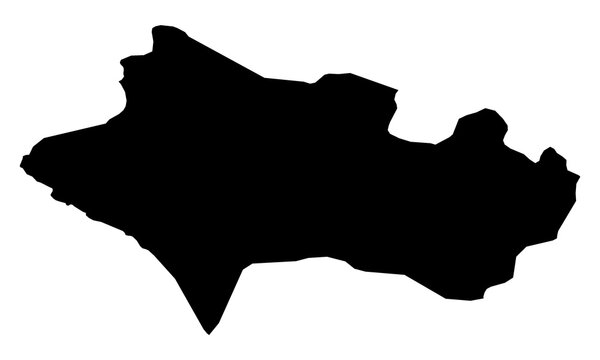 A contour map of Lorestan. Iranian province silhouette