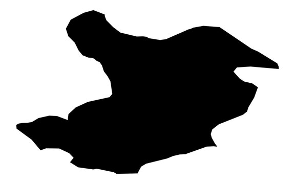 A contour map of Qazvin. Iranian province silhouette