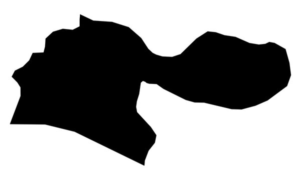 A contour map of Tehran. Iranian province silhouette