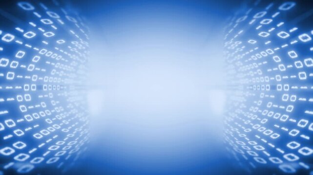 Royal blue color binary code sci fi tunnel with blank space hi tech design seamless technology 3D background
