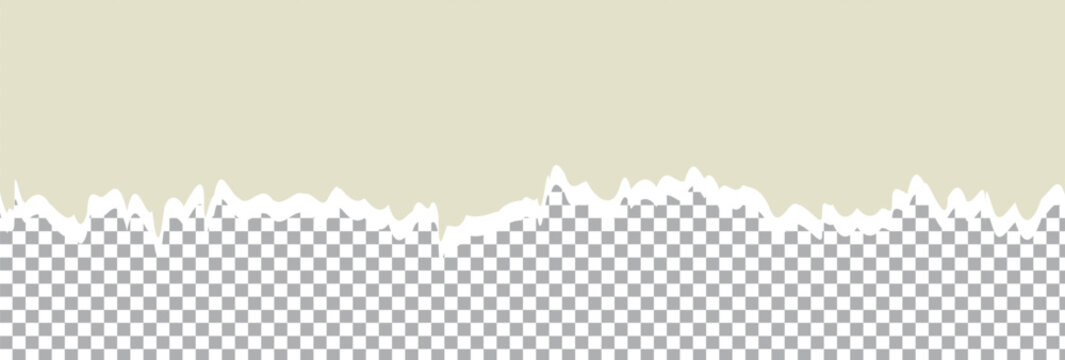Realistic torn sheet element. vintage torn paper texture stuck on white squared background. Vector illustration