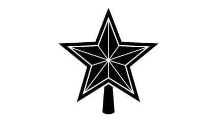 Geometric Star Icon: A bold black geometric star, representing a decorative element or symbol of achievement, stands against a clean backdrop. © Nadim