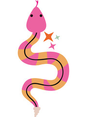 Fototapeta premium Cute Colorful Snake Cartoon Illustration Design