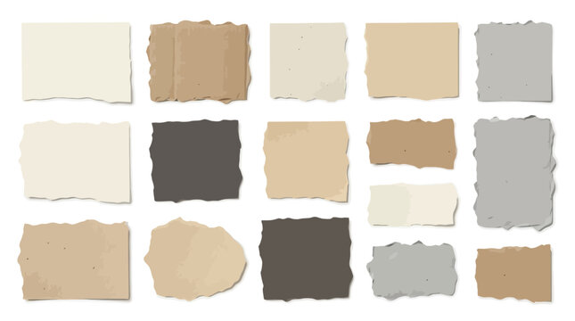 Torn Paper Scraps and Ripped Cardboard Edges Vector Collection for Scrapbooking, Digital Collage & Creative Journaling Projects (EPS)