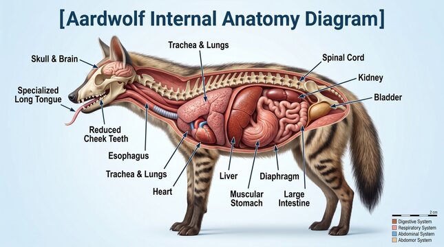 Aardwolf Internal Anatomy Diagram