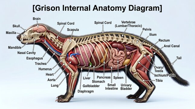Grison Internal Anatomy Diagram
