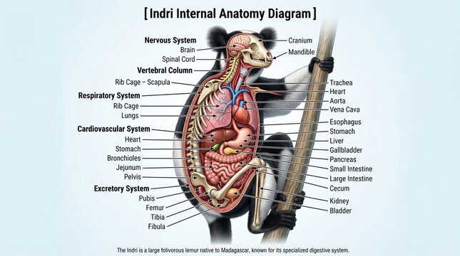 Indri Internal Anatomy Diagram