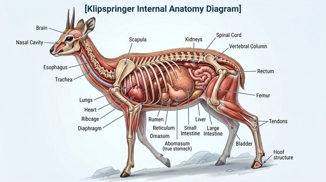 Klipspringer Internal Anatomy Diagram