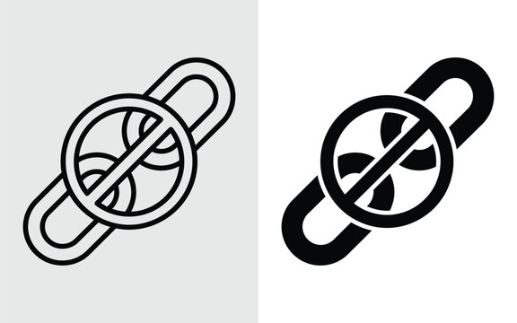 Broken link symbol or disconnected chain icon set with disconnected connection internet brokenlink interface business abstract