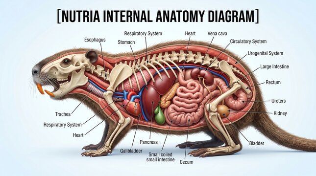 Nutria Internal Anatomy Diagram