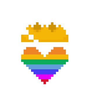 pixel love rainbow
