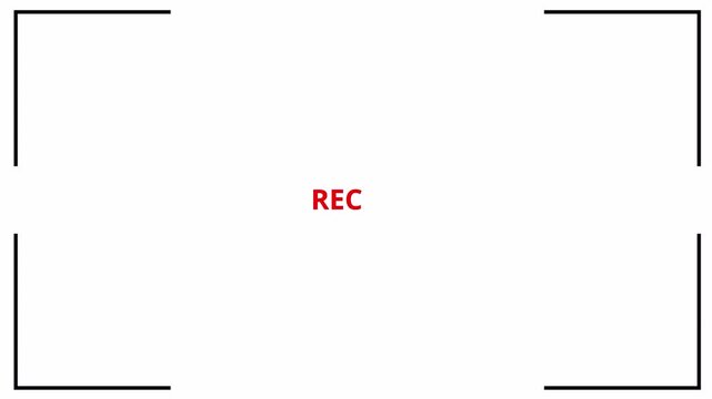 Recording Icon Button Animation on Alpha Channel,rec icon, rec button 4k animation on white and black background , Animated recording button with red light and the word rec pulses gently.