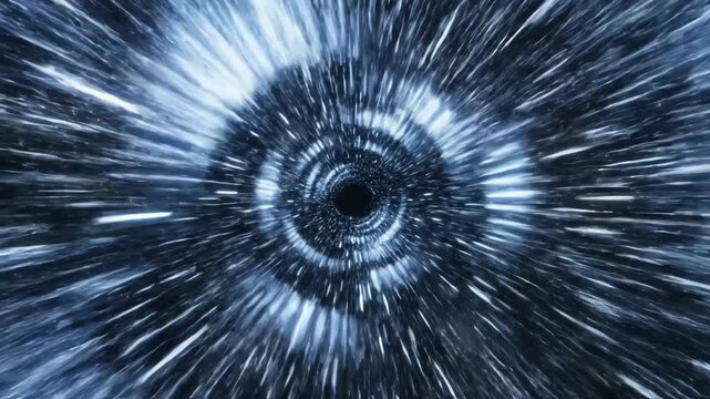 traveling through a cosmic tunnel abstract space warp hyperspeed vortex