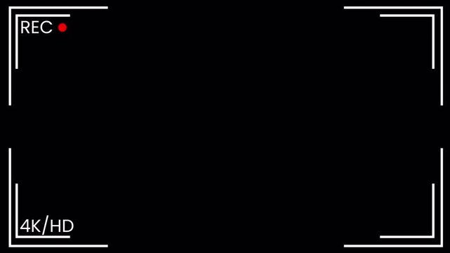 Recording Icon Button Animation on Alpha Channel,rec icon, rec button 4k animation on white and black background , Animated recording button with red light and the word rec pulses gently.