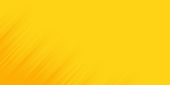 Comic Halftone Yellow gradation gradient background. Simple polka dots pattern for comics and magna. Pop art texture. Horizontal minimalist abstract wall.
