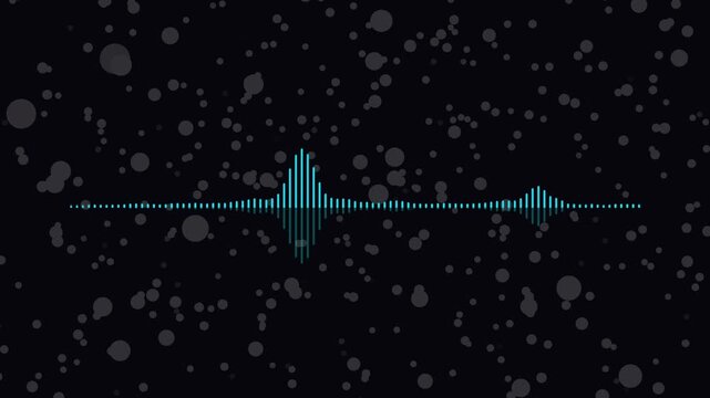 "Circular audio spectrum visualizer with animated frequency bars radiating around a central circle, smooth rhythmic motion, seamless loop, transparent background,