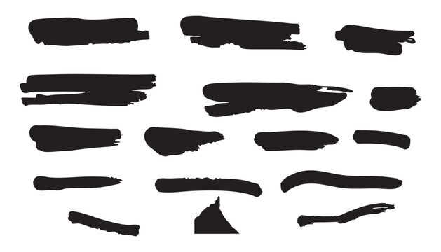 Set of Different Black and White Knives with Steel Blades and Kitchen Cutter Tools Isolated on White Background