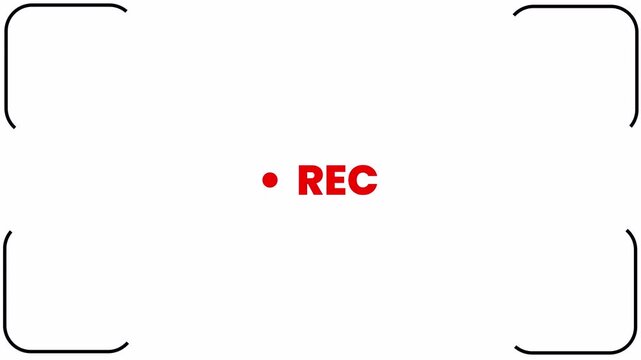 Recording Icon Button Animation on Alpha Channel,rec icon, rec button 4k animation on white and black background , Animated recording button with red light and the word rec pulses gently.