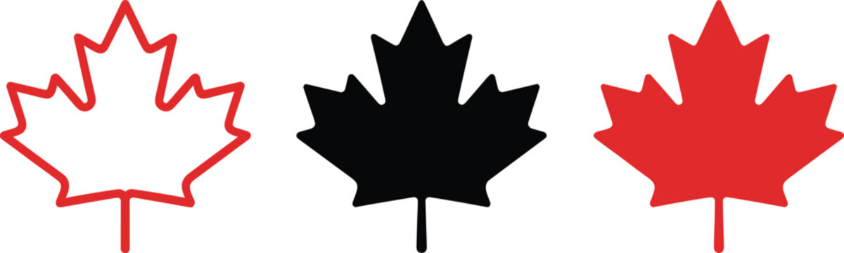 Red canadian maple leaf vector illustration