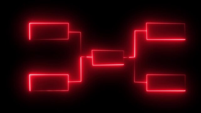 Abstract Red and Blue Neon Glowing Square Technology Background with Digital Geometric Pattern Light Texture Vector Illustration Wallpaper Design