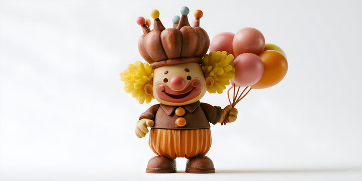 The Crown‑Hat Jester: Balloons, Brightness, and a Toybox Smile, ai generated.