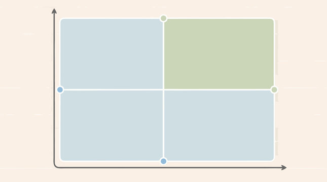 Effort Impact Matrix Infographic Grid with Four Quadrants, Priority Decision Chart, Strategic Planning Framework with Axes on Light Background Vector
