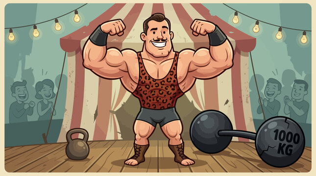 Muscular man flexing his biceps strongly.