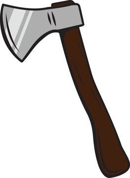 Cartoon style axe with handle.