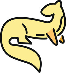 Obraz premium Ferret icon depicting a long bodied mammal on a clean white background
