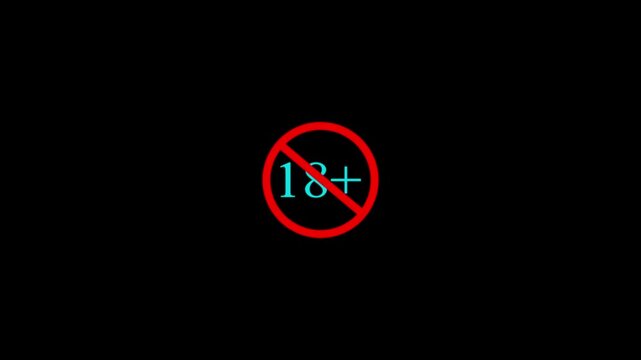 under 18 prohibition sign symbol content, label, icon, video, restricted, red, prohibition 4k video.